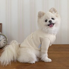 Bonjour toutou 狗狗針織Ronron開襟衫, 奶油色, 1個