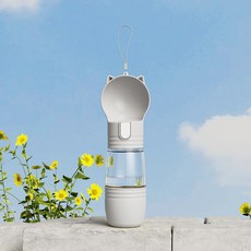 PASTEL PET 寵物貓耳攜帶式飲水器, 灰色, 1個