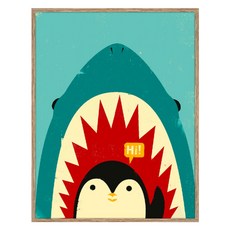 아트마트 동물 일러스트 아이방 포스터 Hi! 제이 플랙, 알루미늄 우드