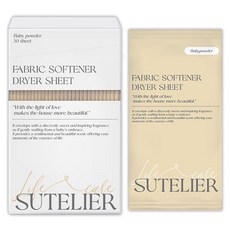 Sutlier 粉嫩精華烘衣紙 嬰兒爽身粉香 正裝, 1個, 30入