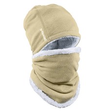 Robroco 素色防寒刷毛高爾夫圍脖 + 帽子組, 1套, 卡其色