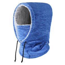冬季防風防寒內刷毛一體式頭套, 1個, 冰藍色