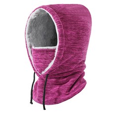 冬季防風防寒內刷毛一體式頭套, 1個, 勃艮第葡萄酒