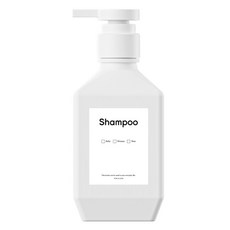 뉴앤룩 폴리 디스펜서 샴푸 바디워시 리필용기 주방세제 공병 일반형 400ml + B라벨스티커 샴푸 세트, 화이트(공병), 1세트