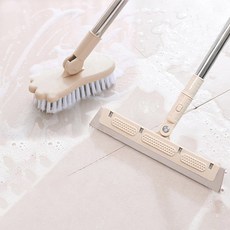 TODAY LIVING 浴室地板清潔刷 + 長柄刮水器套組 R79099M, 1套, 米色