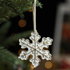 Home Flow樹脂復古聖誕樹裝飾 雪花吊墜, 1個, 混色