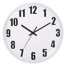 탑피아 고급 벽시계, 흰 바탕 검은 글씨 흰테