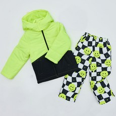 F-leader 兒童方塊微笑滑雪服上下套裝