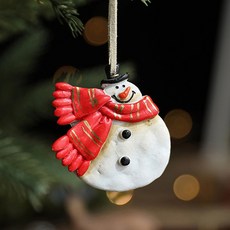 Homeflow 樹脂復古聖誕樹裝飾雪人吊飾, 1個, 混合色