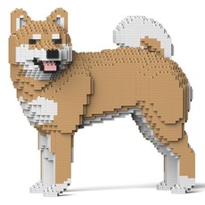 JEKCA 轉頭柴犬積木 S, 咖啡色, 1個