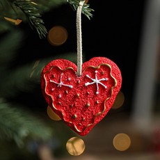 Homeflow 樹脂復古聖誕樹裝飾愛心吊墜, 1個, 混色