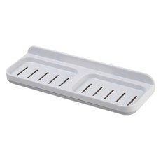 PEONIST 雙層托盤瀝水肥皂架, 灰色, 1個