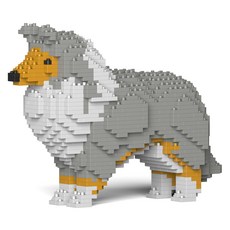 JEKCA 喜樂蒂牧羊犬狗狗積木 S, 灰色