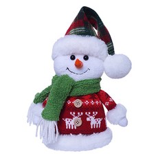 Homeflow 毛茸茸雪人娃娃 聖誕裝飾品 尖頂帽, 1個, 混色