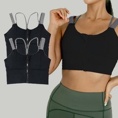 TERAWOOD 高支撐前拉鍊運動內衣 2件組