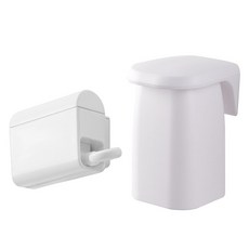 모나코올리브 모던 심플 세넌 자석 양치컵 + 매달려 치약짜개 디스펜서 세트, 화이트, 1세트