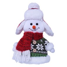 Home Flow蓬鬆雪人娃娃聖誕裝飾道具耳朵帽子, 1個, 混色