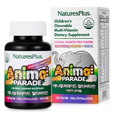 NaturesPlus 天然佳 兒童綜合維他命咀嚼錠, 60顆, 1罐