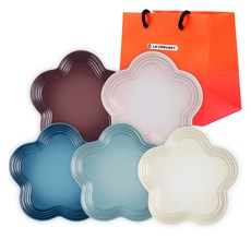 LE CREUSET 北歐花朵盤子組 5種+購物袋, 1組, 豬，貝殼粉，海洋，海鹽，蛋白酥, 5種