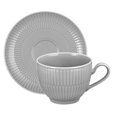 셀트만바이덴 아미나 커피컵 앤 소서 세트 0.26L, 실버 그레이, 1세트