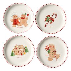 Modern House Merry Bakery 圓形甜點盤 4p 組 D16, 1套, 盤子 4p, 白色