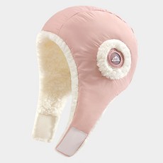 얼리포츠 여성용 패딩 군밤 방한 겨울 모자, 핑크