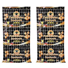 正月市集 畢業派對掛簾 1 x 2 m, 2個, 黑色