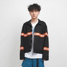 Dominant 男女通用反光條寬鬆卡車夾克