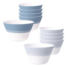 HANKOOK CHINAWARE 骨瓷 Areum 飯碗 2款 x 5件組, 藍色, 灰色, 10個