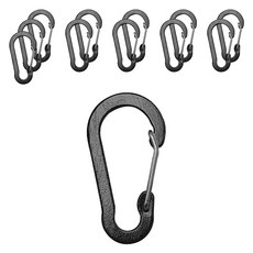 DM 登山多色鋼線登山扣, 12個, 黑色