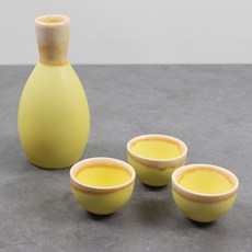 Dalsogum 陶瓷酒瓶 酒杯 德利 檸檬德利 4件組, 1套, 酒瓶 + 3個酒杯