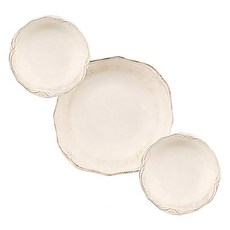 Dariuscapca 沙拉碗 22cm 3件組, 1套, 象牙白, 碗 + 小碟子 2入