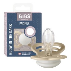 BIBS 슈프림 실리콘 쪽쪽이, 2단계(6개월 이상), 바닐라 야광, 1개