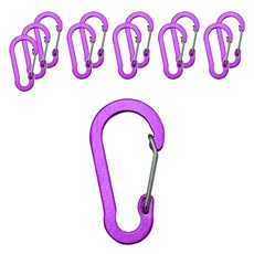 DM 트래킹 멀티 컬러 와이어 카라비너, 퍼플, 12개