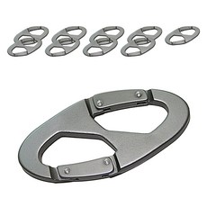 DM 露營登山8字型掛鉤登山扣, 銀色, 10個