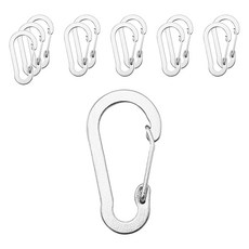 DM 登山多色鋼線登山扣, 12個, 銀色