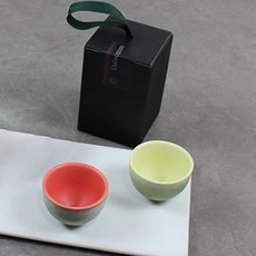 Dalsogum 陶瓷新婚夫婦酒杯 燒酒杯 禮物 水果杯 情侶 2入組, 酪梨, 西瓜, 1套