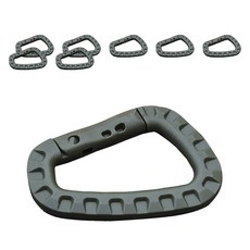 DM 健行露營用輕量D型登山扣, 8個, 深綠色