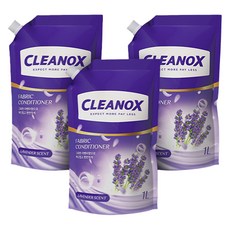 Cleanox 大容量芳香衣物柔軟精 一般滾筒使用 含薰衣草香味, 3個, 1L
