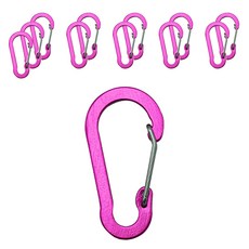DM 登山多色鋼線登山扣, 12個, 桃紅色