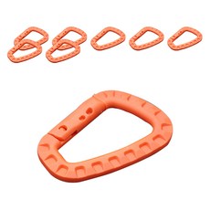 DM 健行露營用輕量D型登山扣, 8個, 橘色