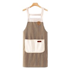 데이소이 포켓 스트라이프 앞치마, 12 스마일 브라운, 1개