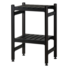 아톤 다용도 조립식 베란다 세탁실 욕실수납 알루미늄 2단 선반, 1개, 블랙