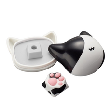 미소로운 심쿵 발바닥 커스텀 키보드 키캡, 블랙 + 화이트