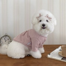 Bonjour toutou 狗狗針織Ronron開襟衫, 粉紅色, 1個