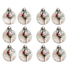 可愛農場 松針果實透明吊飾, 12個, 混合色