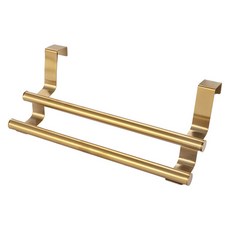 Meo 雙層430不鏽鋼廚房抹布掛架, 金色, 1個