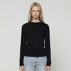 커렌트 여성용 타이포 로고 롱 슬리브 티셔츠