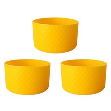 블럭마트 찍힘방지 텀블러 실리콘 숏 커버 1.18L, 옐로우, 3개