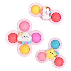 PLAYMAX 嬰幼兒用 粉嫩吸盤旋轉搖鈴 3件組